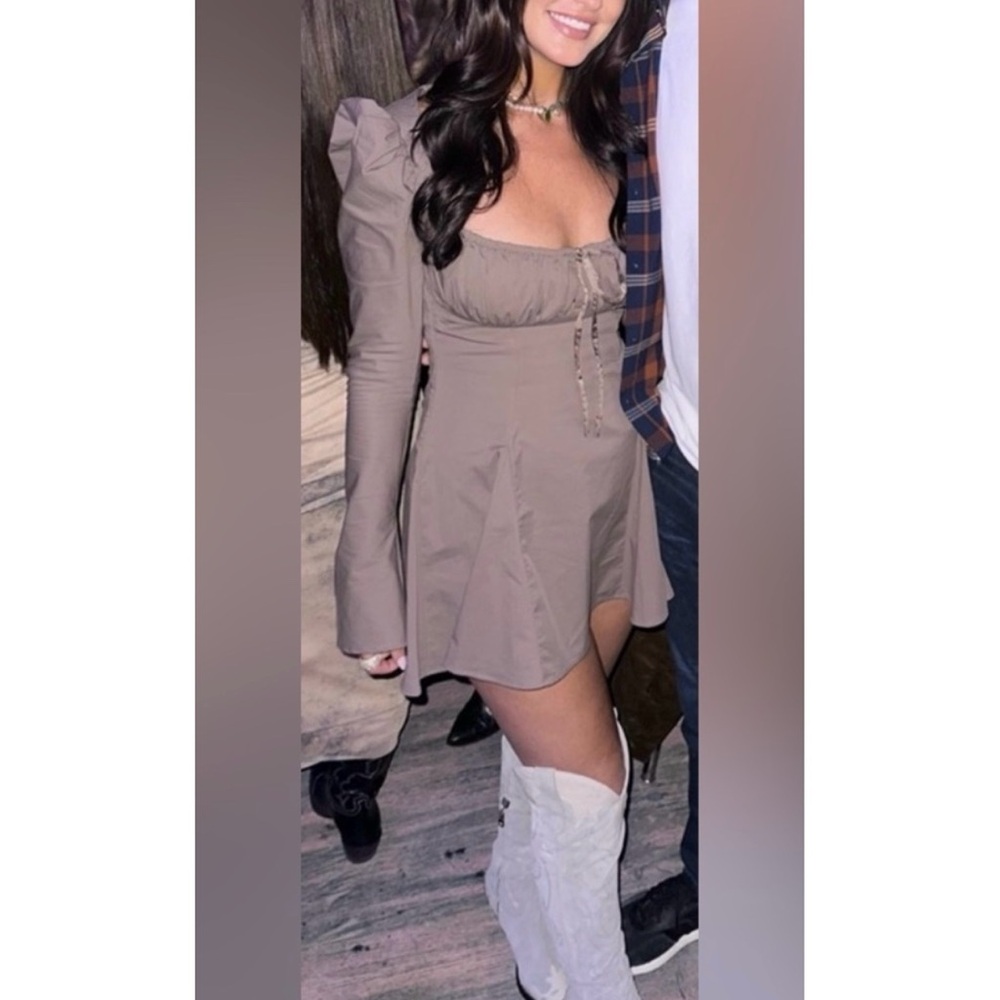 House of CB CARLINA MOCHA LONG SLEEVE MINI DRESS $239.00